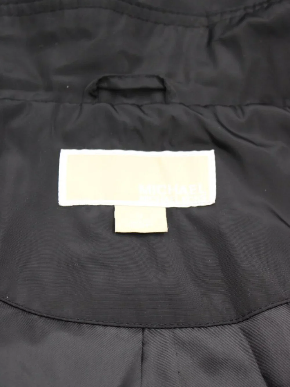 Michael Kors Hooded Raincoat Jacket Size Medium Black Polyester Coat Pockets